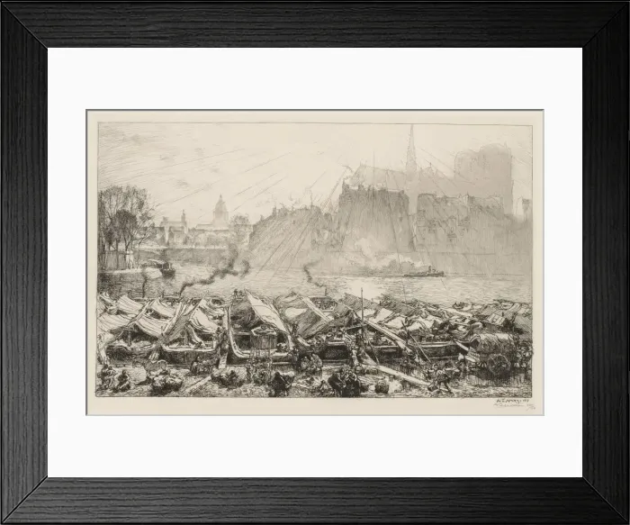 Framed Print : Le Grande Marche aux Pommes, 1917. Creator: Auguste Louis Lepere (French, 1849-1918) Framed Print : Le Grande Marche aux Pommes, 1917. Creator: Auguste Louis Lepere (French, 1849-1918)