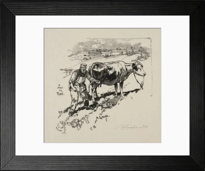 Framed Print : Le marchand de lait. Creator: Auguste Louis Lepere (French, 1849-1918) Framed Print : Le marchand de lait. Creator: Auguste Louis Lepere (French, 1849-1918)
