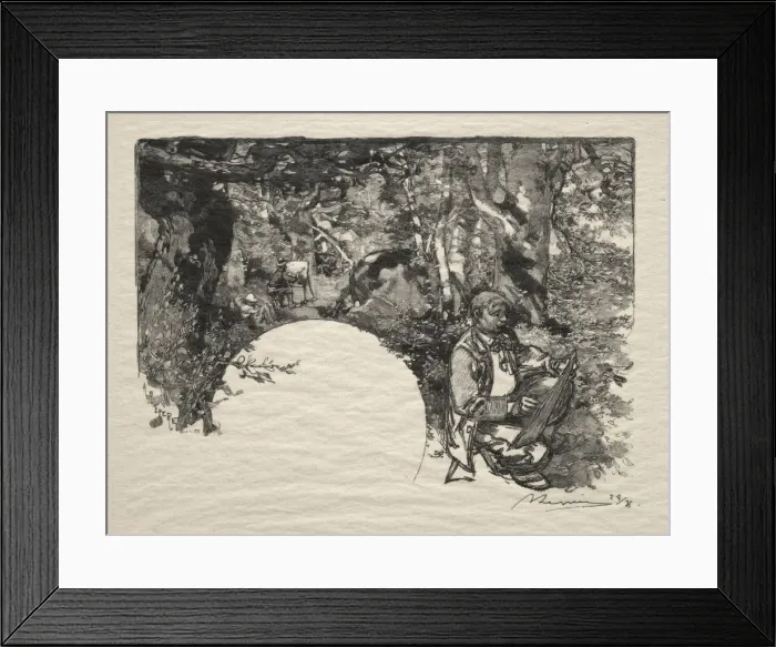 Framed Print : Le Peintres, 1890. Creator: Auguste Louis Lepere (French, 1849-1918) Framed Print : Le Peintres, 1890. Creator: Auguste Louis Lepere (French, 1849-1918)