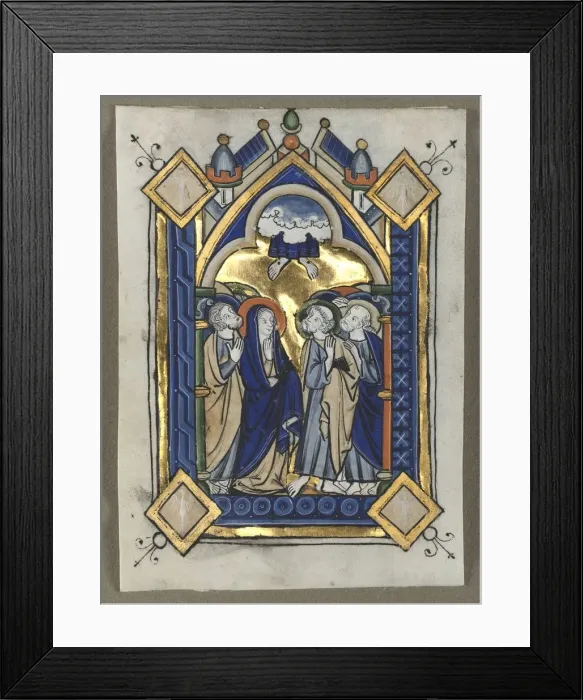 Framed Print : Leaf Excised from a Psalter: The Ascension, c. 1260. Creator: Unknown Framed Print : Leaf Excised from a Psalter: The Ascension, c. 1260. Creator: Unknown