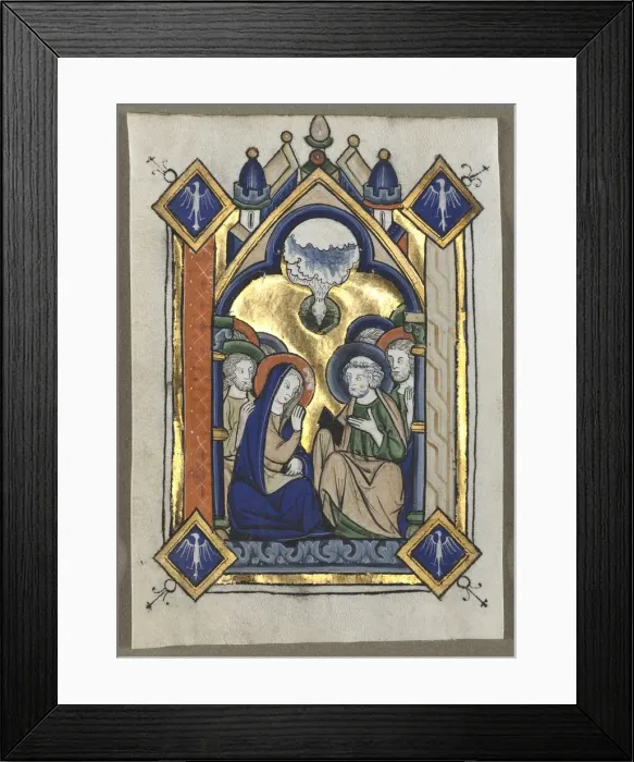 Framed Print : Leaf Excised from a Psalter: The Pentecost, c. 1260. Creator: Unknown Framed Print : Leaf Excised from a Psalter: The Pentecost, c. 1260. Creator: Unknown