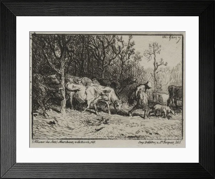 Framed Print : Le Vacheur. Creator: Charles-Emile Jacque (French, 1813-1894) Framed Print : Le Vacheur. Creator: Charles-Emile Jacque (French, 1813-1894)
