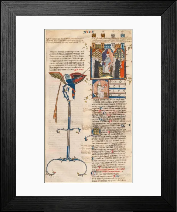Framed Print : Leaf Excised from a Decretum by Gratian: Initial C... c. 1300-1310. Creator: Unknown Framed Print : Leaf Excised from a Decretum by Gratian: Initial C... c. 1300-1310. Creator: Unknown