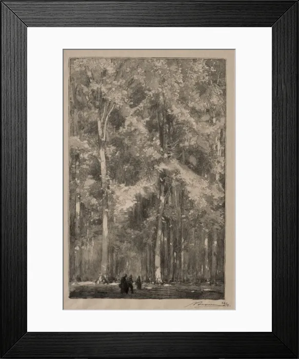 Framed Print : Le Matin, carrefour des Forts Marlotte, 1889. Creator: Auguste Louis Lepere (French Framed Print : Le Matin, carrefour des Forts Marlotte, 1889. Creator: Auguste Louis Lepere (French