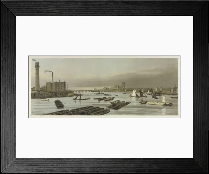 Framed Print : London As It Is: Westminster, from Waterloo Bridge, 1842. Creator: Thomas Shotter Boys (British Framed Print : London As It Is: Westminster, from Waterloo Bridge, 1842. Creator: Thomas Shotter Boys (British