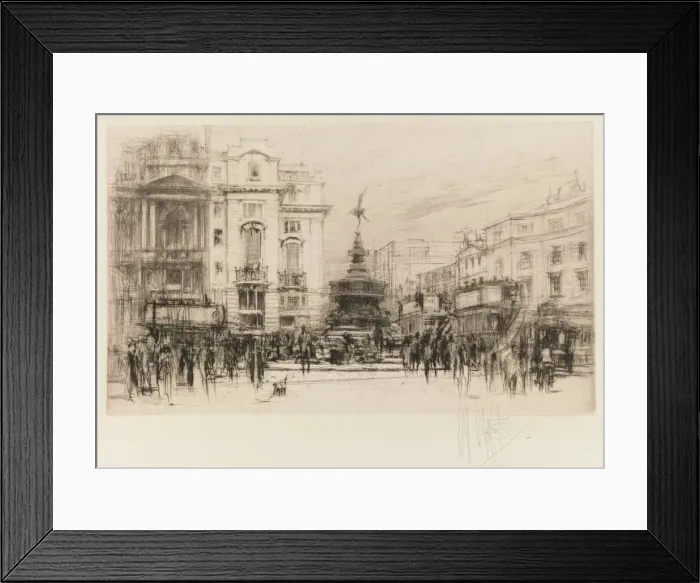Framed Print : London Set: Piccadilly Circus (with Criterion Theatre), 1924. Creator: William Walcot (British Framed Print : London Set: Piccadilly Circus (with Criterion Theatre), 1924. Creator: William Walcot (British