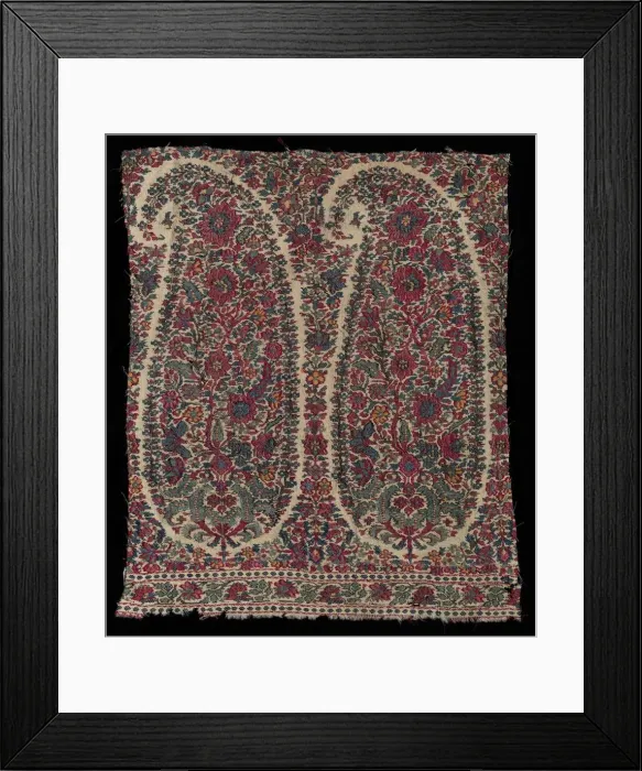 Framed Print : Long Shawl Fragment, 1820-1825. Creator: Unknown Framed Print : Long Shawl Fragment, 1820-1825. Creator: Unknown