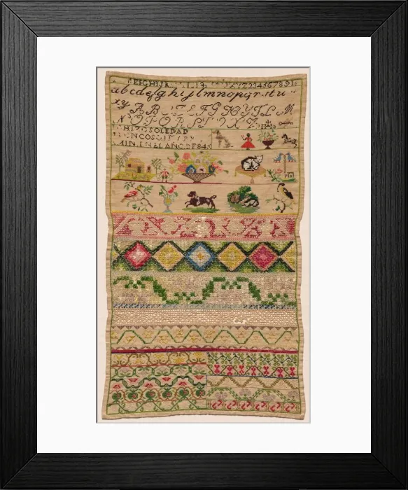 Framed Print : Long Sampler, 1845. Creator: Unknown Framed Print : Long Sampler, 1845. Creator: Unknown
