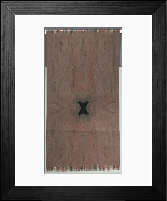 Framed Print : Long Shawl with Large Symmetrical Botehs and Small Black Center, 1855-1862. Creator: Unknown Framed Print : Long Shawl with Large Symmetrical Botehs and Small Black Center, 1855-1862. Creator: Unknown