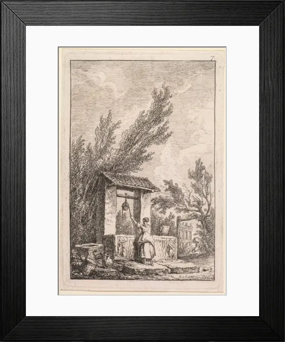Framed Print : Les Soirees de Rome: Le Puits, 1763-1764. Creator: Hubert Robert (French, 1733-1808) Framed Print : Les Soirees de Rome: Le Puits, 1763-1764. Creator: Hubert Robert (French, 1733-1808)