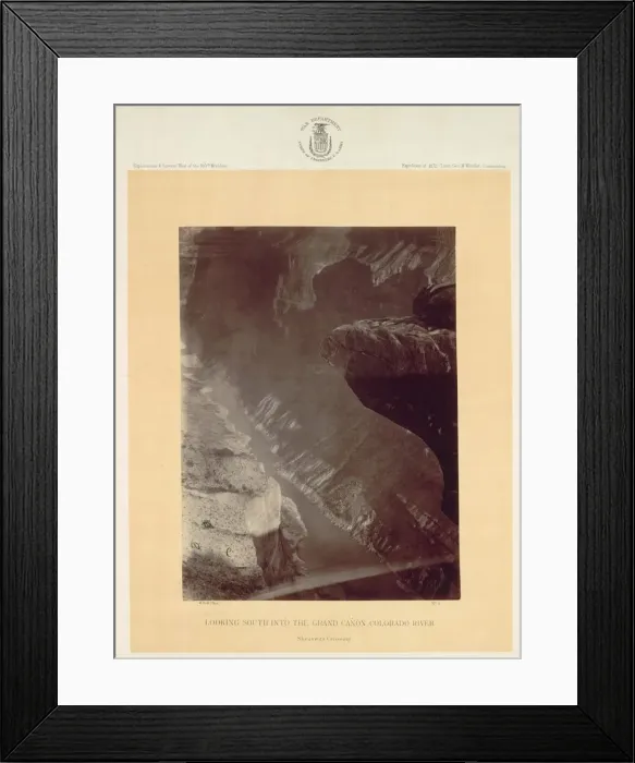 Framed Print : Looking South into the Grand Canyon, Colorado River, Sheavwitz, 1872. Creator: William H Framed Print : Looking South into the Grand Canyon, Colorado River, Sheavwitz, 1872. Creator: William H