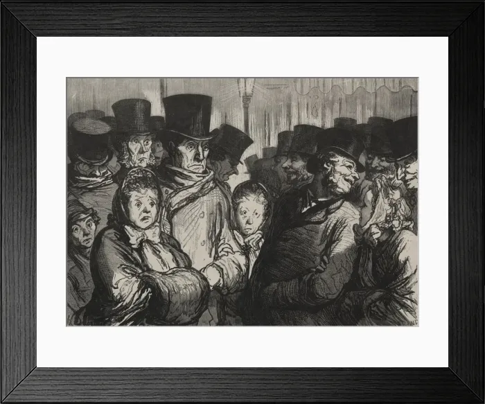 Framed Print : Les theatres: sortant du drame et sortant des funambules. Creator: Honore Daumier Framed Print : Les theatres: sortant du drame et sortant des funambules. Creator: Honore Daumier
