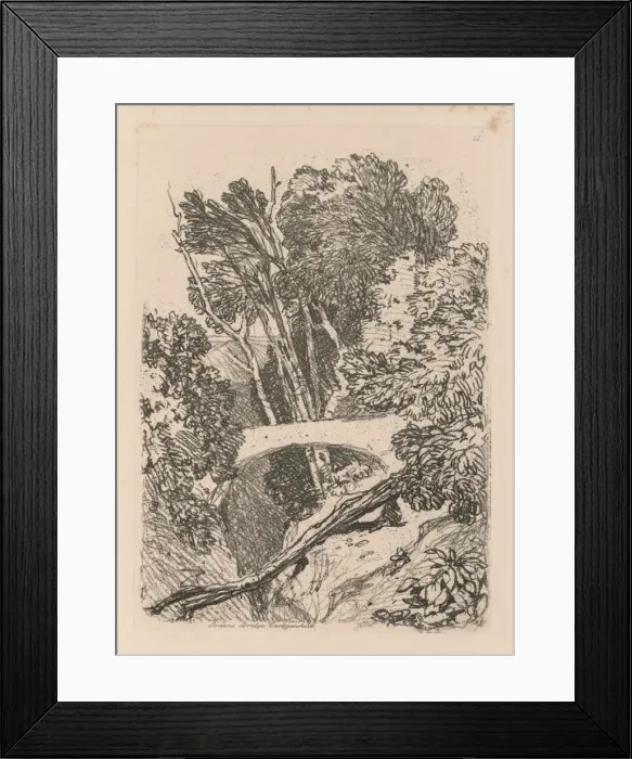 Framed Print : Liber Studiorum: Plate 11: Parsons Bridge, Cardingshire, 1838. Creator: John Sell Cotman (British Framed Print : Liber Studiorum: Plate 11: Parsons Bridge, Cardingshire, 1838. Creator: John Sell Cotman (British