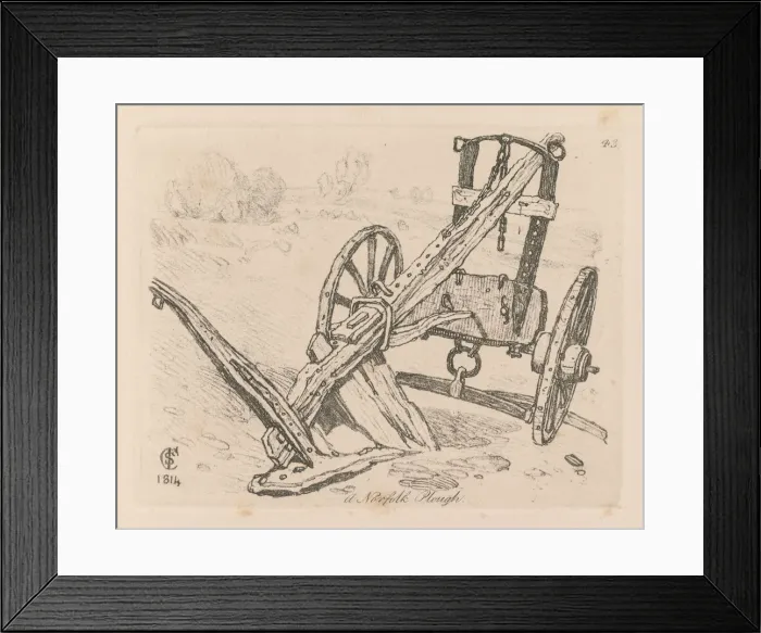 Framed Print : Liber Studiorum: Plate 43, A Norfolk Plough, 1814. Creator: John Sell Cotman (British, 1782-1842) Framed Print : Liber Studiorum: Plate 43, A Norfolk Plough, 1814. Creator: John Sell Cotman (British, 1782-1842)