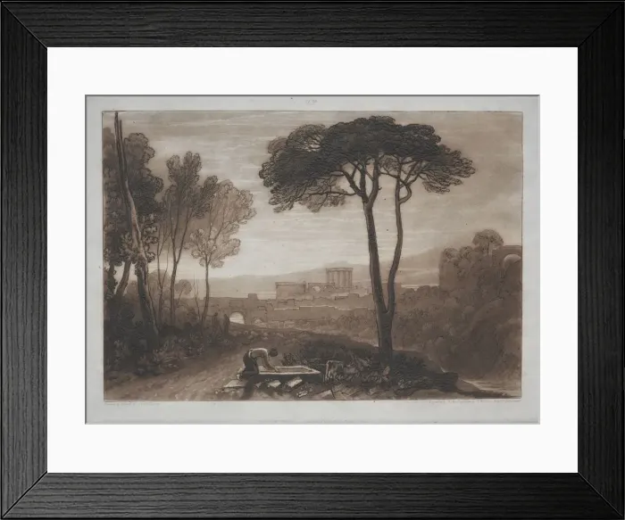 Framed Print : Liber Studiorum: Scene in the Campagna. Creator: Joseph Mallord William Turner (British