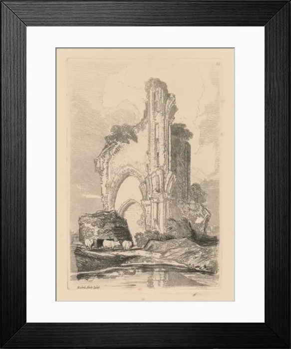 Framed Print : Liber Studiorum: Plate 35, Wenlock Priory, Salop, 1838. Creator: John Sell Cotman (British Framed Print : Liber Studiorum: Plate 35, Wenlock Priory, Salop, 1838. Creator: John Sell Cotman (British