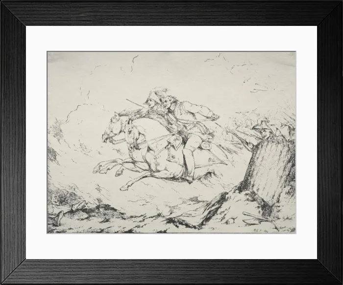 Framed Print : Specimens of Polyautography: Cavalry Charge, 1803. Creator: Robert Kerr Porter (British Framed Print : Specimens of Polyautography: Cavalry Charge, 1803. Creator: Robert Kerr Porter (British