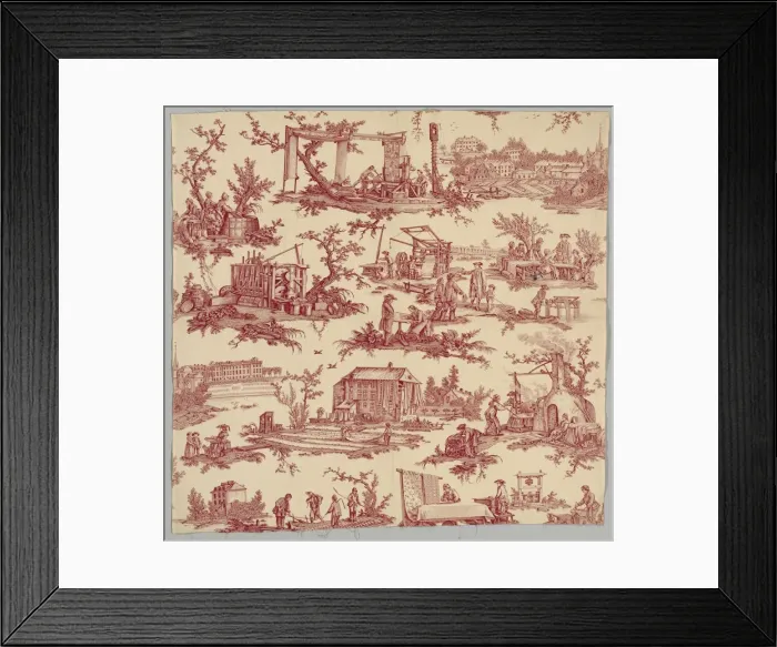 Framed Print : Les Travaux de la Manufacture, c. 1790s. Creator: Unknown Framed Print : Les Travaux de la Manufacture, c. 1790s. Creator: Unknown