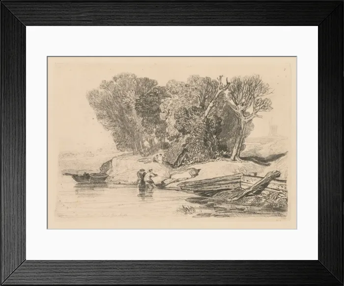Framed Print : Liber Studiorum: Plate 7, Postwick Grove, Norfolk, 1838. Creator: John Sell Cotman (British Framed Print : Liber Studiorum: Plate 7, Postwick Grove, Norfolk, 1838. Creator: John Sell Cotman (British