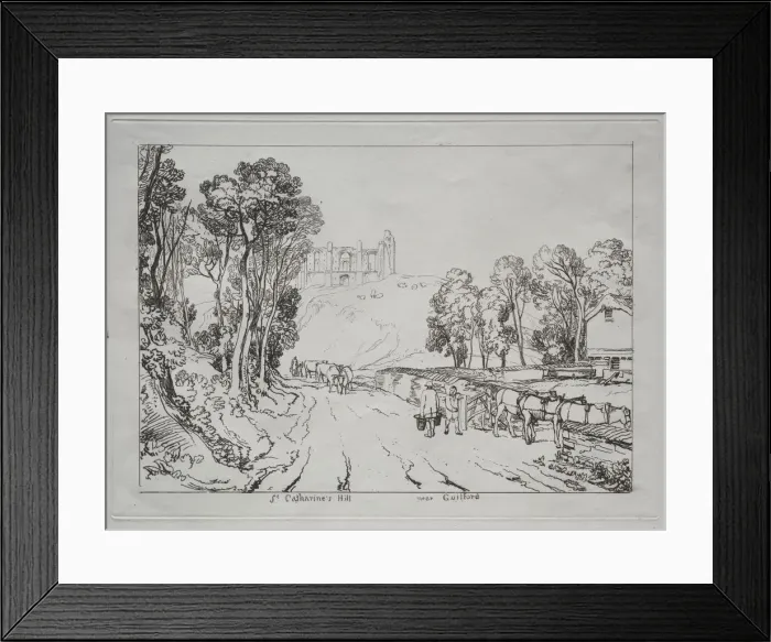 Framed Print : Liber Studiorum: St. Catherines Hill, near Guilford. Creator: Joseph Mallord William Turner Framed Print : Liber Studiorum: St. Catherines Hill, near Guilford. Creator: Joseph Mallord William Turner