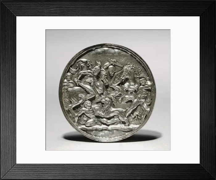Framed Print : Lion Hunt, 1581 or later. Creator: Moderno (Italian, 1467-1528), follower of Framed Print : Lion Hunt, 1581 or later. Creator: Moderno (Italian, 1467-1528), follower of