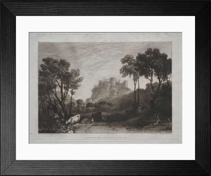 Framed Print : Liber Studiorum: The Castle above the Meadows. Creator: Joseph Mallord William Turner (British Framed Print : Liber Studiorum: The Castle above the Meadows. Creator: Joseph Mallord William Turner (British