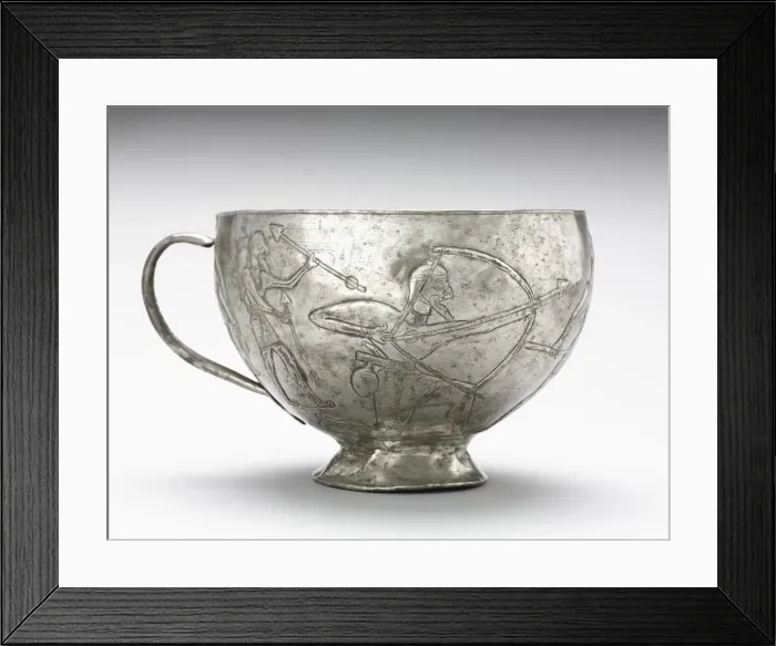 Framed Print : Lion Hunting Cup, 1100-1000 BC. Creator: Unknown Framed Print : Lion Hunting Cup, 1100-1000 BC. Creator: Unknown