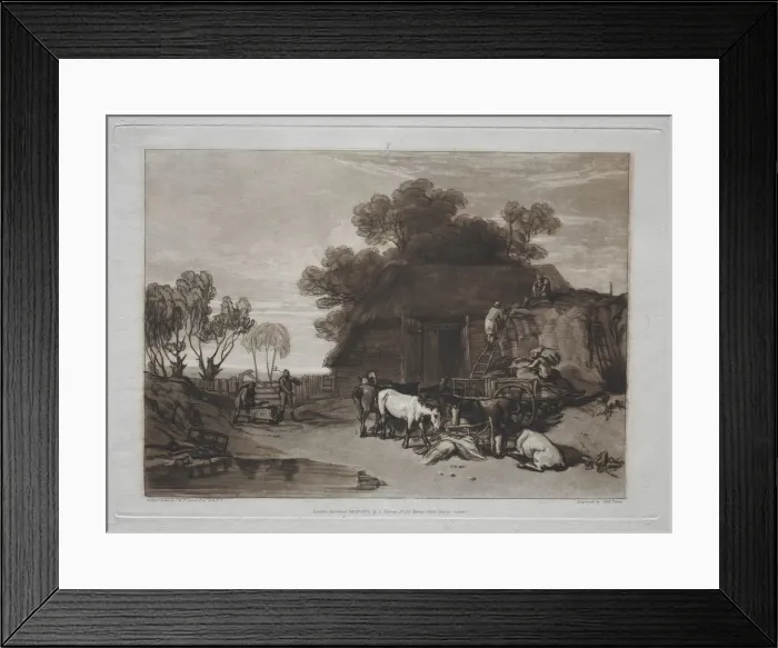 Framed Print : Liber Studiorum: The Straw Yard. Creator: Joseph Mallord William Turner (British, 1775-1851) Framed Print : Liber Studiorum: The Straw Yard. Creator: Joseph Mallord William Turner (British, 1775-1851)