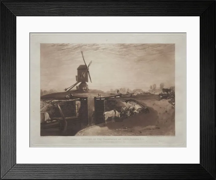 Framed Print : Liber Studiorum: Windmill and Lock. Creator: Joseph Mallord William Turner (British, 1775-1851) Framed Print : Liber Studiorum: Windmill and Lock. Creator: Joseph Mallord William Turner (British, 1775-1851)