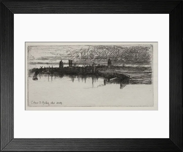 Framed Print : Little Calais Pier, 1865, 3 A. M. 1865. Creator: Francis Seymour Haden (British, 1818-1910) Framed Print : Little Calais Pier, 1865, 3 A. M. 1865. Creator: Francis Seymour Haden (British, 1818-1910)