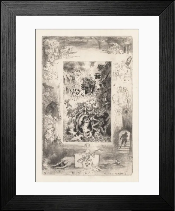 Framed Print : Letters from My Windmill: The Diligence of Beaucaire, 1880. Creator: Felix Hilaire Buhot Framed Print : Letters from My Windmill: The Diligence of Beaucaire, 1880. Creator: Felix Hilaire Buhot