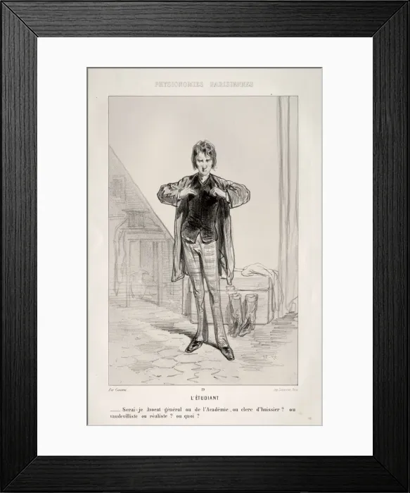 Framed Print : LEtudiant. Creator: Paul Gavarni (French, 1804-1866) Framed Print : LEtudiant. Creator: Paul Gavarni (French, 1804-1866)
