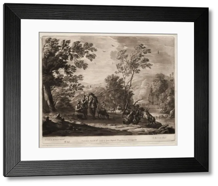 Framed Print : Liber Veritatis: No. 25, A Mountainous and Wooded Landscape with Shepherds... 1774 Framed Print : Liber Veritatis: No. 25, A Mountainous and Wooded Landscape with Shepherds... 1774