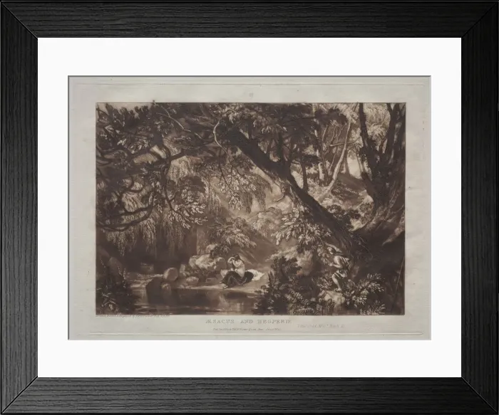 Framed Print : Liber Studiorum: Aesacus and Hesperie. Creator: Joseph Mallord William Turner (British, 1775-1851) Framed Print : Liber Studiorum: Aesacus and Hesperie. Creator: Joseph Mallord William Turner (British, 1775-1851)