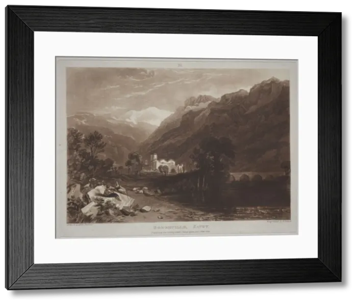 Framed Print : Liber Studiorum: Bonneville, Savoy. Creator: Joseph Mallord William Turner (British, 1775-1851) Framed Print : Liber Studiorum: Bonneville, Savoy. Creator: Joseph Mallord William Turner (British, 1775-1851)