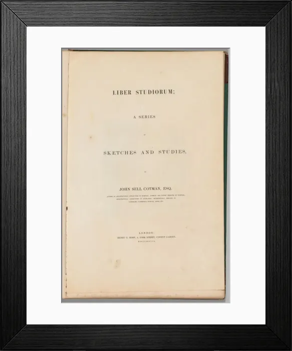 Framed Print : Liber Studiorum: Title Page, 1838. Creator: John Sell Cotman (British, 1782-1842) Framed Print : Liber Studiorum: Title Page, 1838. Creator: John Sell Cotman (British, 1782-1842)