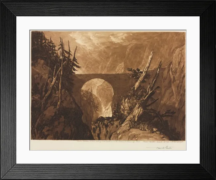 Framed Print : Little Devils Bridge, 1886. Creator: Frank Short (British, 1857-1945); Robert Dunthorne, London Framed Print : Little Devils Bridge, 1886. Creator: Frank Short (British, 1857-1945); Robert Dunthorne, London