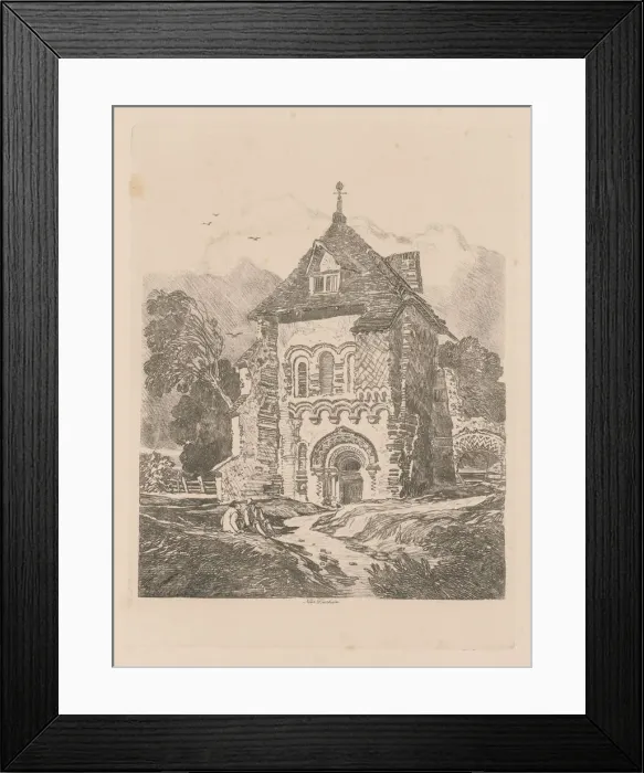 Framed Print : Liber Studiorum: Plate 36, Church near Durham, 1838. Creator: John Sell Cotman (British Framed Print : Liber Studiorum: Plate 36, Church near Durham, 1838. Creator: John Sell Cotman (British