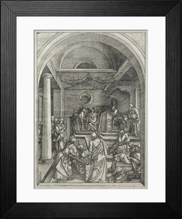Framed Print : Life of the Virgin: Christ Among the Doctors, 1504-1505. Creator: Albrecht Dürer (German Framed Print : Life of the Virgin: Christ Among the Doctors, 1504-1505. Creator: Albrecht Dürer (German