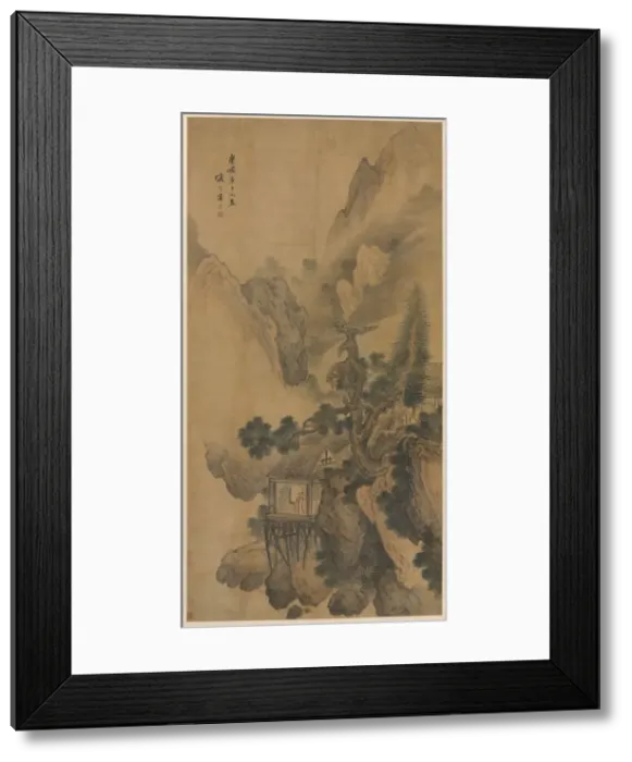 Framed Print : Lonely Retreat Overlooking a Misty Valley, 1630 Framed Print : Lonely Retreat Overlooking a Misty Valley, 1630