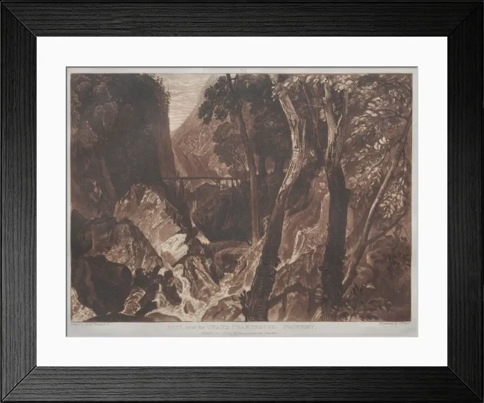Framed Print : Liber Studiorum: Mill near the Grand Chartreuse, Dauphiny. Creator: Joseph Mallord William Turner Framed Print : Liber Studiorum: Mill near the Grand Chartreuse, Dauphiny. Creator: Joseph Mallord William Turner
