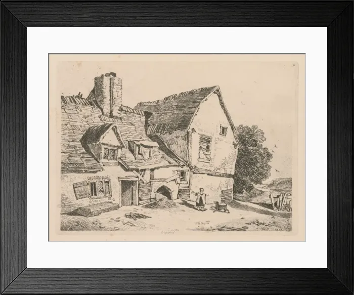 Framed Print : Liber Studiorum: Plate 38, View at Deptford, 1838. Creator: John Sell Cotman (British, 1782-1842)