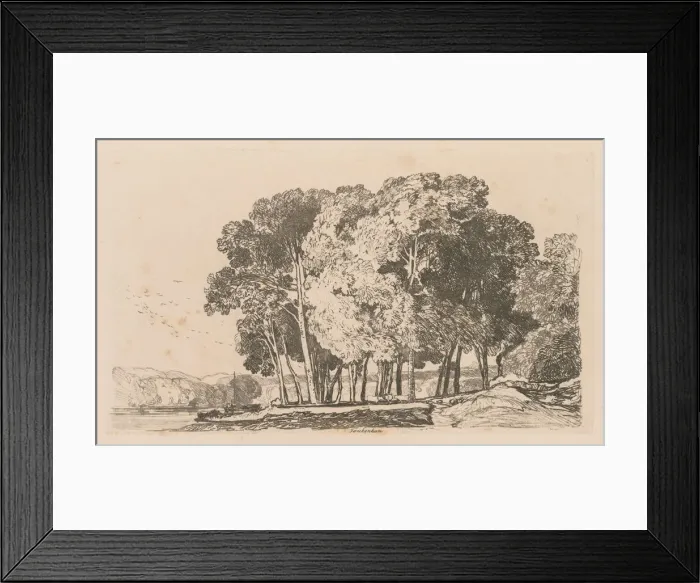 Framed Print : Liber Studiorum: Plate 3, Trees near Twickenham, 1838. Creator: John Sell Cotman (British Framed Print : Liber Studiorum: Plate 3, Trees near Twickenham, 1838. Creator: John Sell Cotman (British