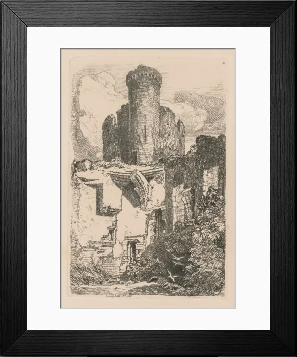 Framed Print : Liber Studiorum: Plate 31, Conway Castle, N. Wales, 1838. Creator: John Sell Cotman (British Framed Print : Liber Studiorum: Plate 31, Conway Castle, N. Wales, 1838. Creator: John Sell Cotman (British