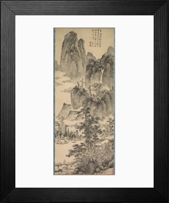 Framed Print : Looking for a Monastery in the Misty Mountains, 1368- 1644. Creator: Chen Shun (Chinese Framed Print : Looking for a Monastery in the Misty Mountains, 1368- 1644. Creator: Chen Shun (Chinese