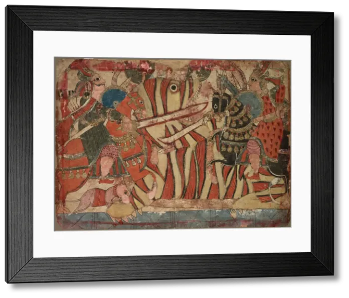Framed Print : Illustration of the Mahabharata, c. 1800. Creator: Unknown Framed Print : Illustration of the Mahabharata, c. 1800. Creator: Unknown