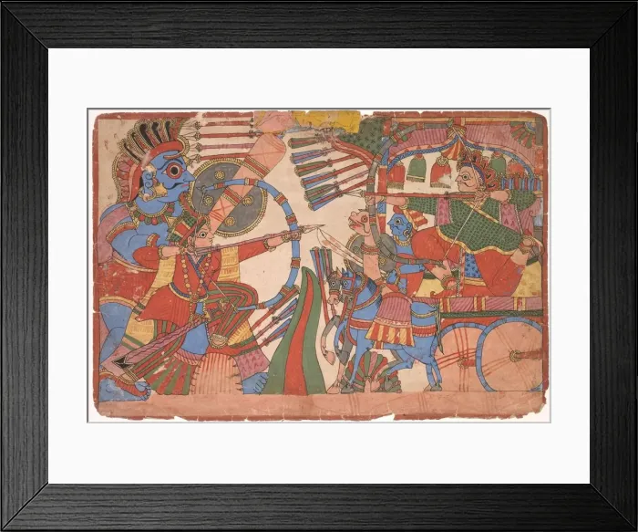 Framed Print : Illustration to the Mahabharata, c. 1800. Creator: Unknown Framed Print : Illustration to the Mahabharata, c. 1800. Creator: Unknown
