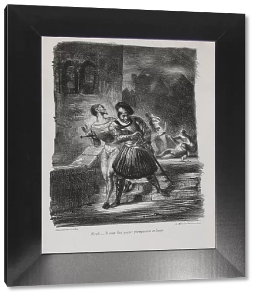 Illustrations for Faust: Mephistopheles and Faust flee after the duel, 1828