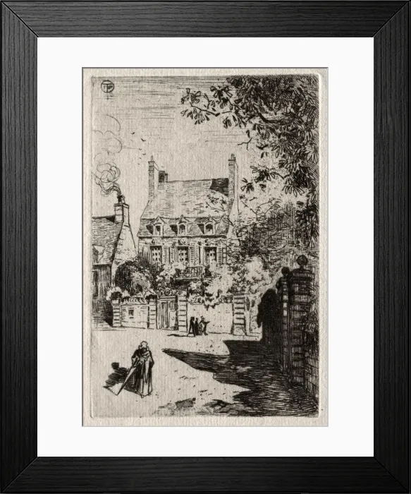 Framed Print : In Province: The House at Orleans, c. 1875. Creator: Felix Hilaire Buhot (French Framed Print : In Province: The House at Orleans, c. 1875. Creator: Felix Hilaire Buhot (French