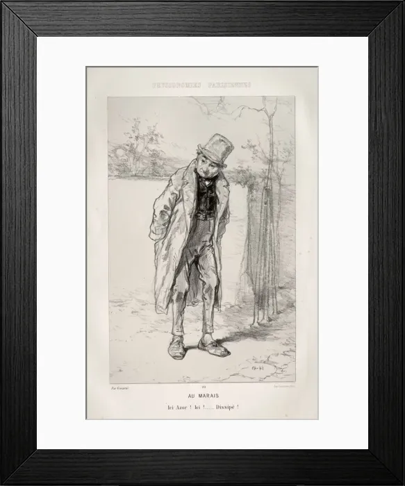 Framed Print : In the Quarter of the Marais. Creator: Paul Gavarni (French, 1804-1866) Framed Print : In the Quarter of the Marais. Creator: Paul Gavarni (French, 1804-1866)